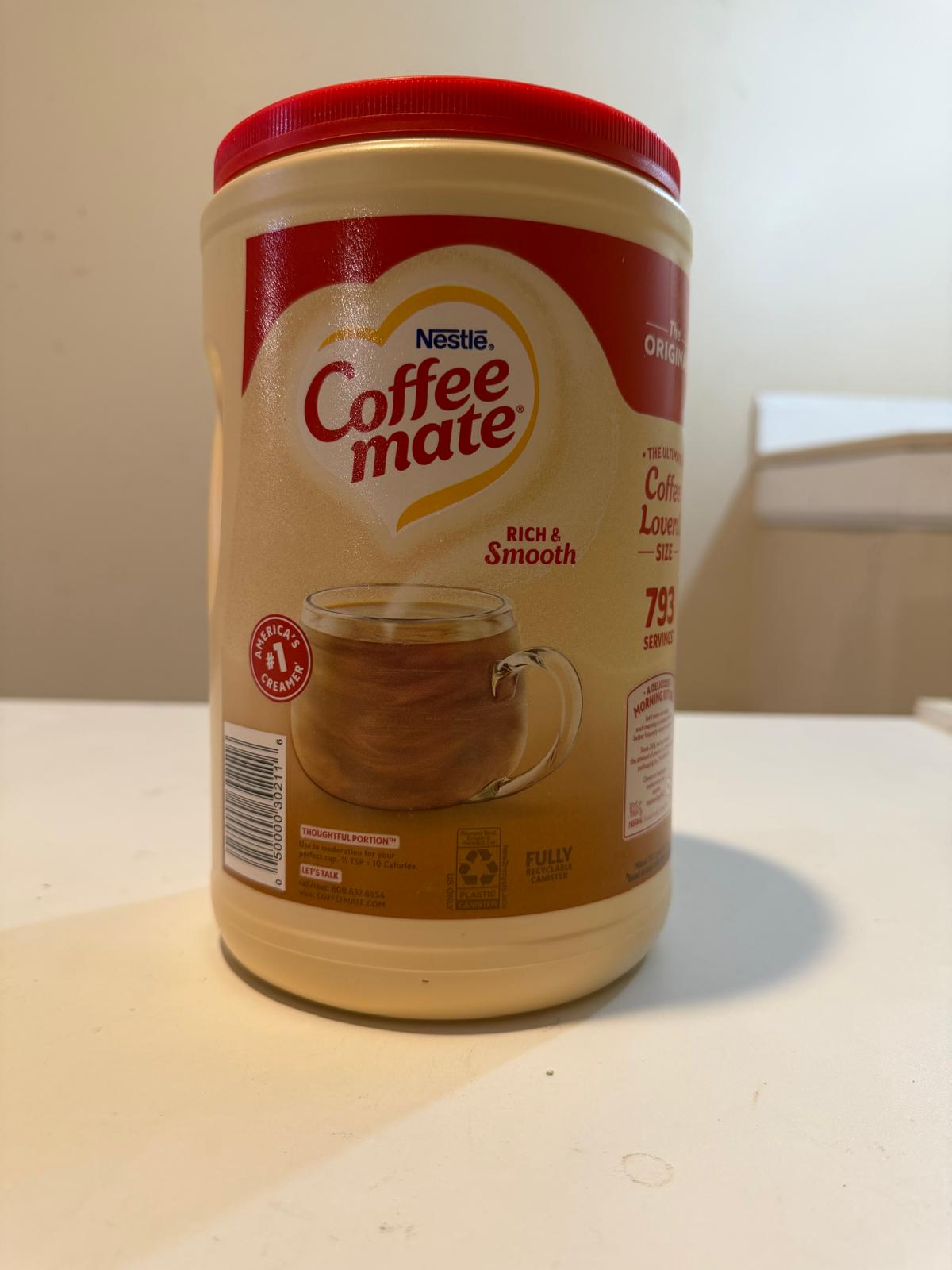 large container of Nestlé Coffee-mate coffee creamer 